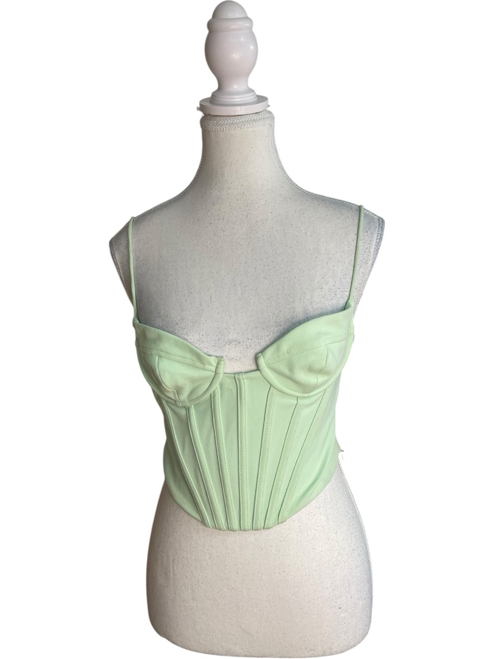 Zara Corset Bustier Crop Top Mint Green
